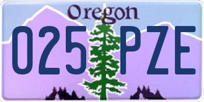 OR license plate 025PZE