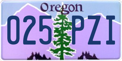 OR license plate 025PZI