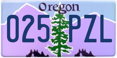 OR license plate 025PZL
