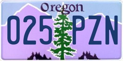 OR license plate 025PZN