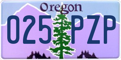 OR license plate 025PZP