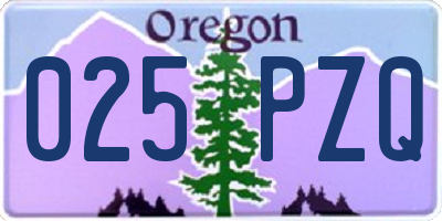 OR license plate 025PZQ