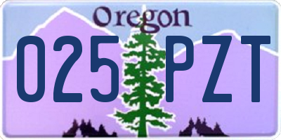 OR license plate 025PZT