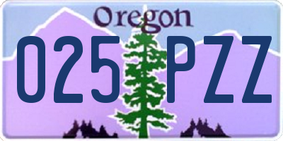 OR license plate 025PZZ