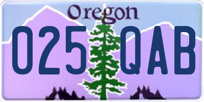 OR license plate 025QAB
