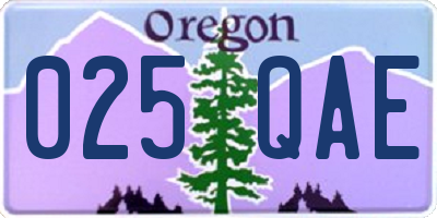 OR license plate 025QAE