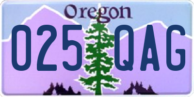 OR license plate 025QAG