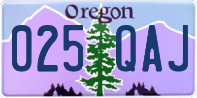 OR license plate 025QAJ