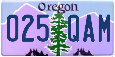 OR license plate 025QAM