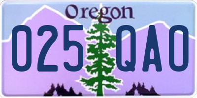 OR license plate 025QAO