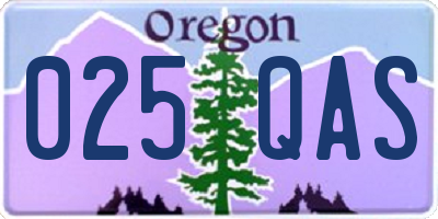 OR license plate 025QAS