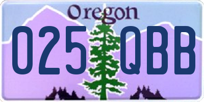 OR license plate 025QBB