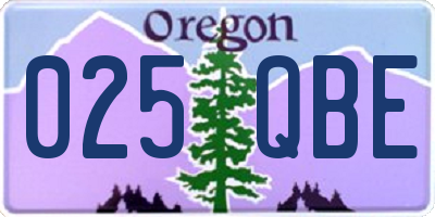 OR license plate 025QBE