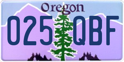 OR license plate 025QBF