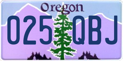 OR license plate 025QBJ