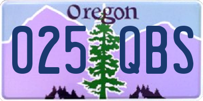 OR license plate 025QBS
