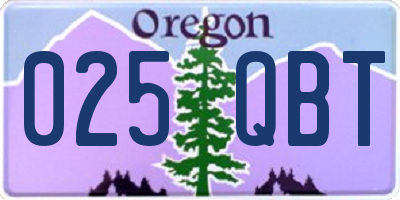 OR license plate 025QBT