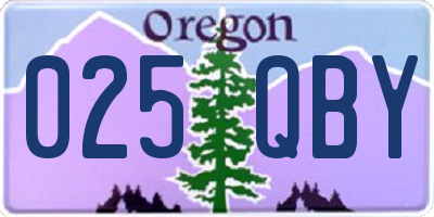 OR license plate 025QBY