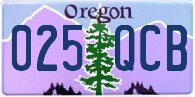 OR license plate 025QCB