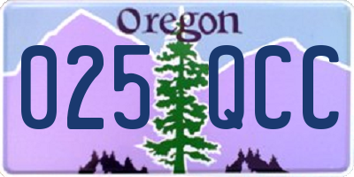OR license plate 025QCC