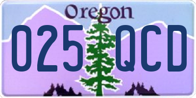 OR license plate 025QCD