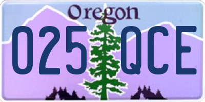 OR license plate 025QCE