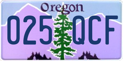 OR license plate 025QCF