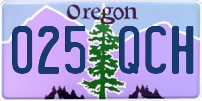 OR license plate 025QCH