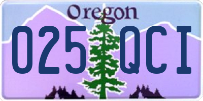 OR license plate 025QCI