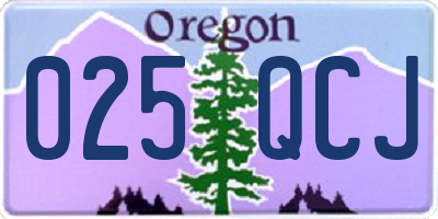 OR license plate 025QCJ