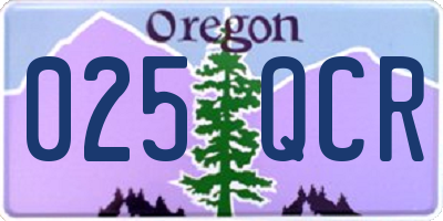OR license plate 025QCR