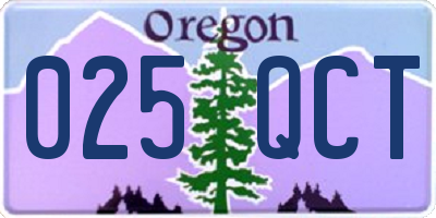 OR license plate 025QCT