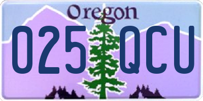 OR license plate 025QCU