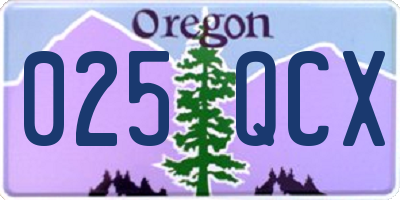 OR license plate 025QCX