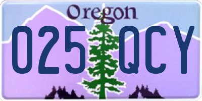 OR license plate 025QCY