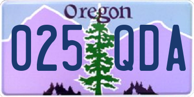 OR license plate 025QDA