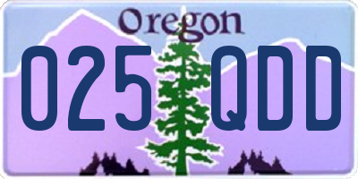 OR license plate 025QDD