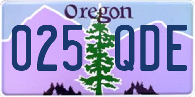 OR license plate 025QDE