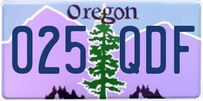 OR license plate 025QDF