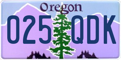 OR license plate 025QDK