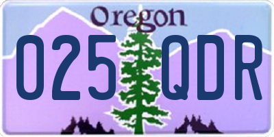 OR license plate 025QDR