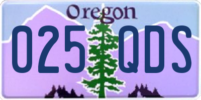 OR license plate 025QDS