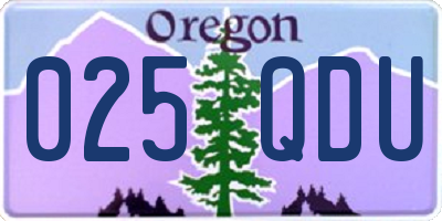 OR license plate 025QDU