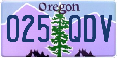 OR license plate 025QDV