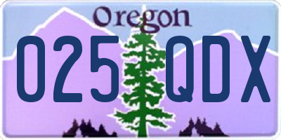 OR license plate 025QDX