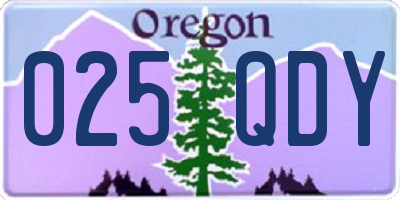OR license plate 025QDY