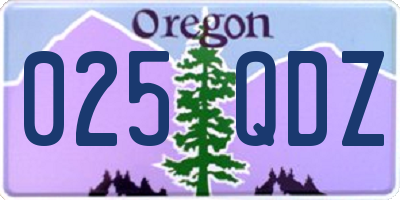 OR license plate 025QDZ