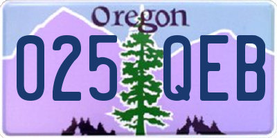 OR license plate 025QEB
