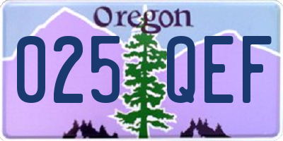 OR license plate 025QEF