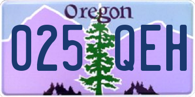 OR license plate 025QEH